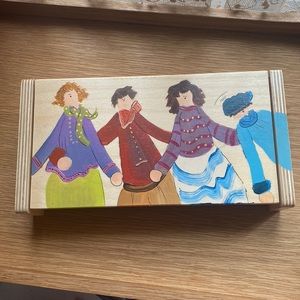 Handcrafted and hand-painted  signed vintage jewellery decorative wooden box
